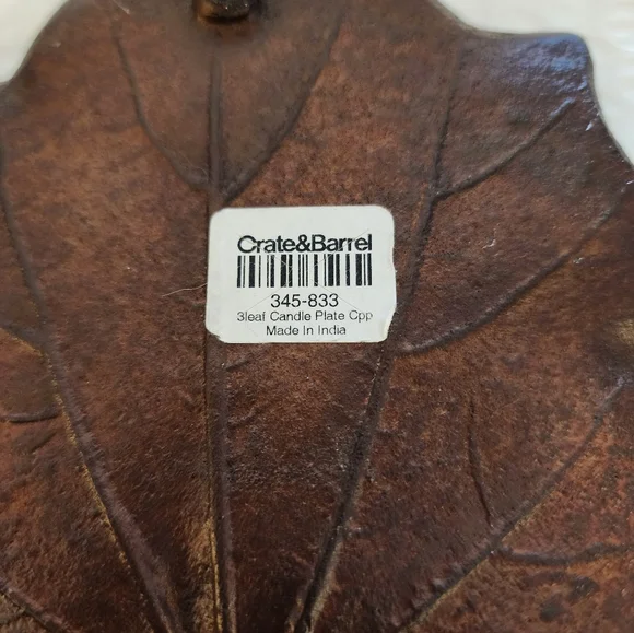 Crate N Barrel Maple Leaf Candle Plate - Picture 3 of 3